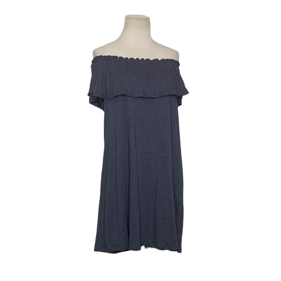 Drew Smokey Gray Off Shoulder Mini Shift Dress Size M - Picture 8 of 11